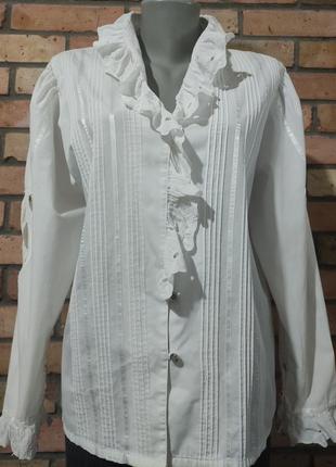 Винтажная австрийская блузка рубашка хлопок кружево прошва.