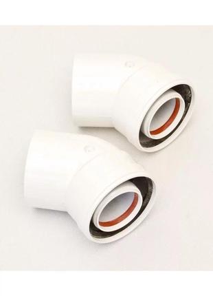 Коліно коаксіальне 45, діаметр 60/100, 2 шт. в комплекті  ariston 3318004