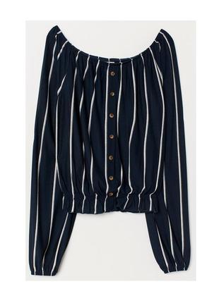 Красивая блуза топ в полоску h&m батал этикетка