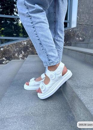 🔥босоніжки в стилі ch@nel на липучках.