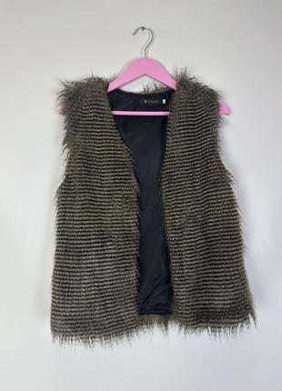 Серая жилетка s/m жилетка искусственный мех