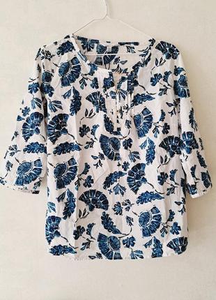 Блуза коттоновая в цветочный принт