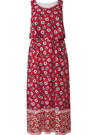 Брендовое трикотажное платье макси "esmara" большого размера. размер eur 52-54, xxl-xxxl