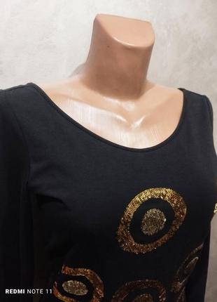 Versace, топ с длинным рукавом с пайетками, оригинал 100%7 фото