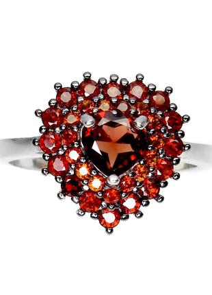 Каблучка срібло 925 натуральний гранат