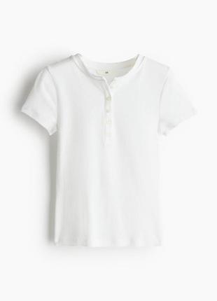 Футболка топ белая h&m hm 123359800 оригинал ✅ xs s m l xl xxl