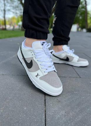 Чоловічі кросівки nike sb dunk low x louis vuitton grey black4 фото