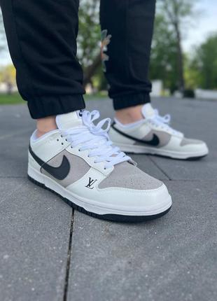 Чоловічі кросівки nike sb dunk low x louis vuitton grey black6 фото