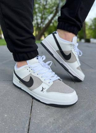 Чоловічі кросівки nike sb dunk low x louis vuitton grey black7 фото