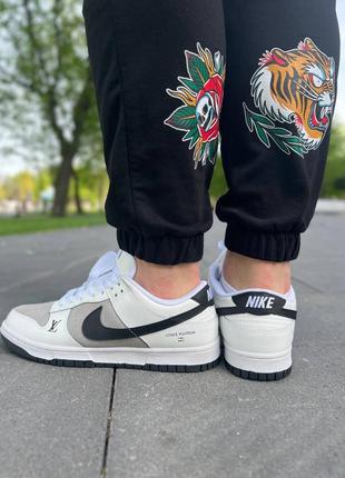 Чоловічі кросівки nike sb dunk low x louis vuitton grey black8 фото