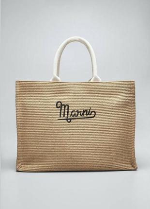 Сумка marni бежевая плетенная
