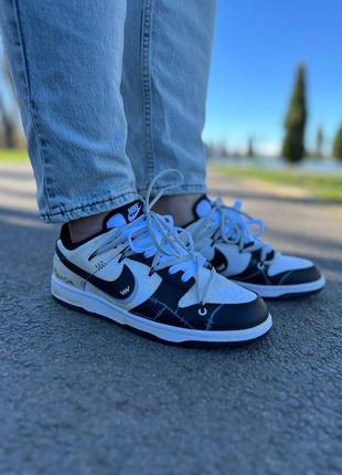 Мужские кроссовки nike sb dunk low robinson black white beige1 фото