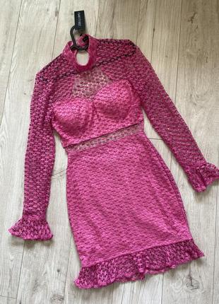 Гарна сукня рожева мереживо на підкладці с 81 фото