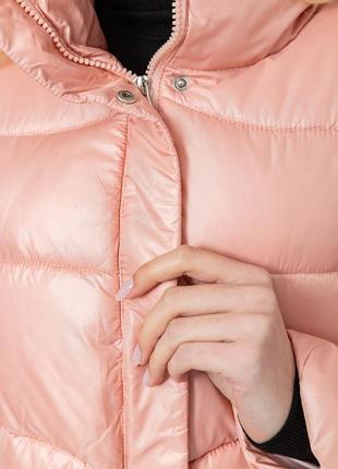 Куртка женская демисезонная отднотонная, цвет светло-розовый, 20354 фото