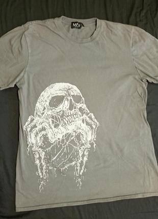 Футболка boohooman skull crew4 фото