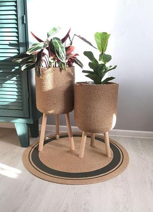 Овальный круглый ковер из хлопкового шнура ручная работа