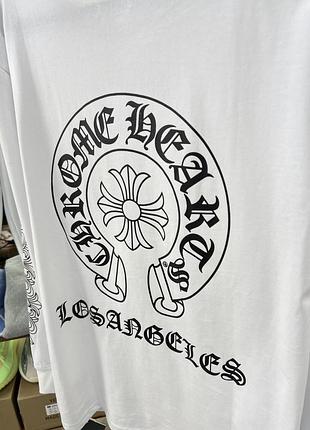 Лонгслив chrome hearts los angeles logo white 3