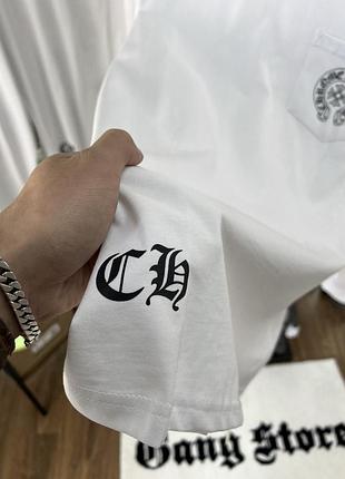 Лонгслив chrome hearts los angeles logo white 6