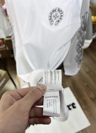 Лонгслив chrome hearts los angeles logo white 8