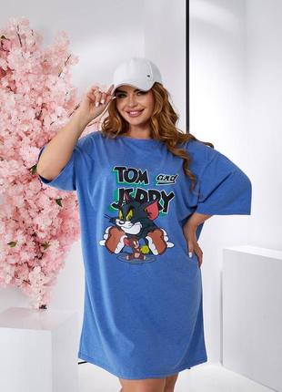 Tom and jerry футболка кулир туника платье