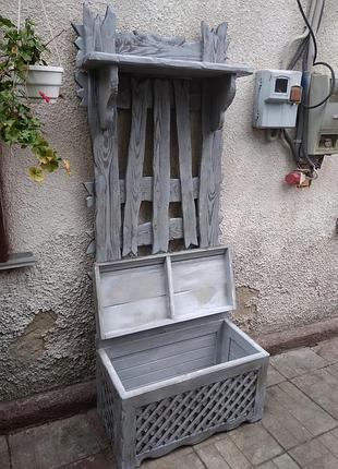 Прихожая из дерева "сундук" мебель под старину ( вешалка )