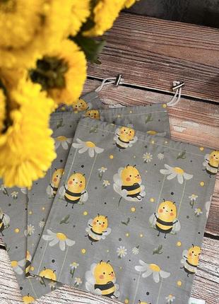 Многоразовые эко мешочки для хранения из хлопка