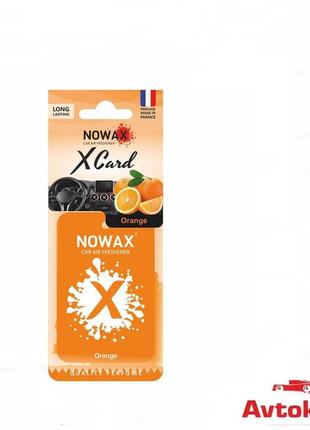 Ароматизатор запах сухої карта в машину пахучка для авто на дзеркало nowax "x card" - orange