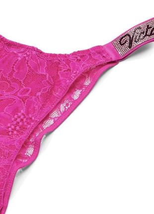 Трусики з відкритим доступом мереживні стрази орігінал victoria’s secret vs3 фото