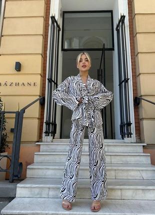 Жіночий костюм брюки палаццо + сорочка