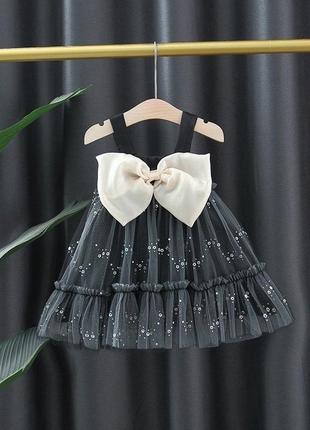 Черное легкое платье 90-110 г.