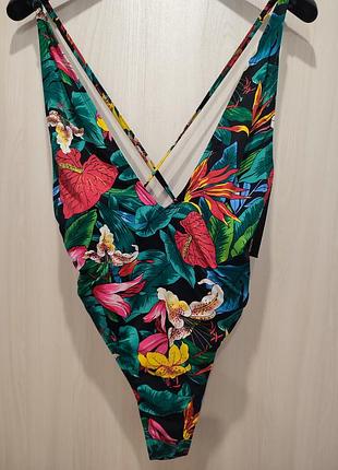 Слитный купальник с высокой зоной бикини 👙38м46