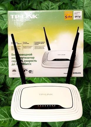 Tp-link tl-wr841n (ua) до 300 мбит/с, 2.4 ггц, маршрутизатор беспроводной, 2 антенны1 фото