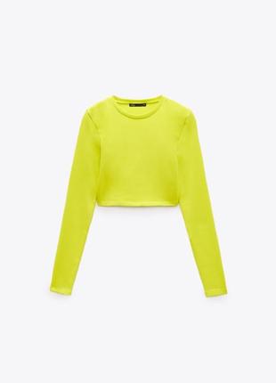 Zara новый кроп топ кофточка зара укороченная хлопок испания