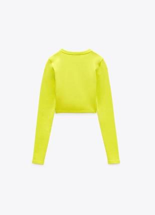 Zara новый кроп топ кофточка зара укороченная хлопок испания5 фото