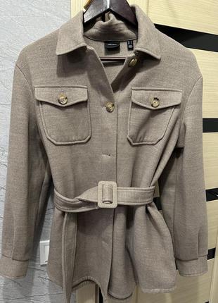 Сорочка тепла бежева коричнева vero moda