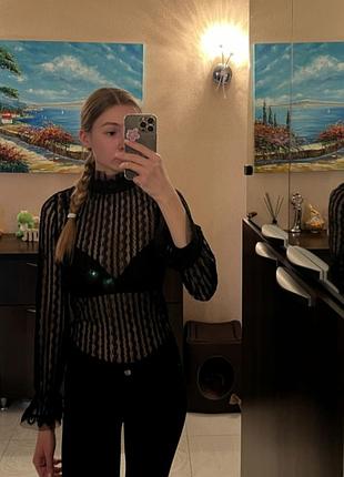 Шикарная прозрачная блуза сетка zara