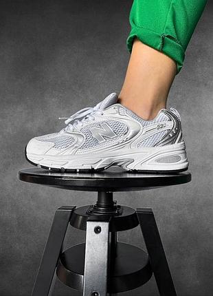 Белые летние текстильные кроссовки new balance 530 white