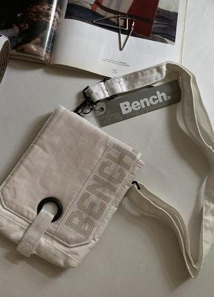 Крутейшая новая белая сумка кросс боди унисекс bench 🌫️4 фото