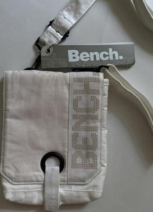 Крутейшая новая белая сумка кросс боди унисекс bench 🌫️6 фото