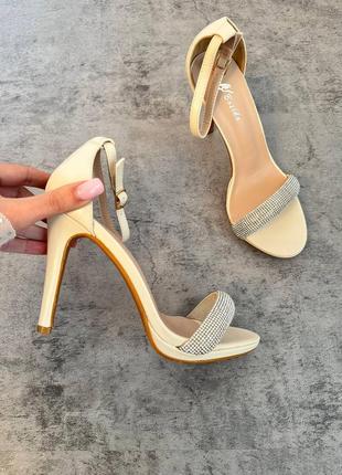 Босоножки, айвори, экокожа