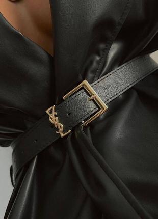 Женский качественный черный ремень в стиле ysl эко-кожа с пряжкой4 фото
