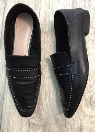 Туфли лоферы zara натур. кожа ст.25/25,5см р.39-38,5