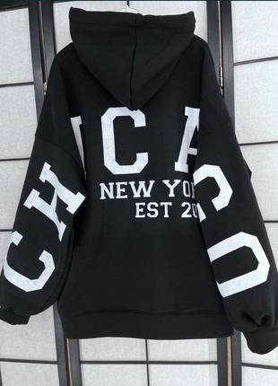 Стильная толстовка худи chicago oversize4 фото