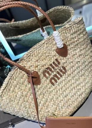 Сумка солом’яна miu miu