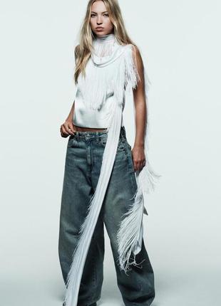Джинси жіночі широкі zara new