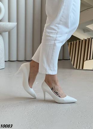 Туфли, белый, экокожа