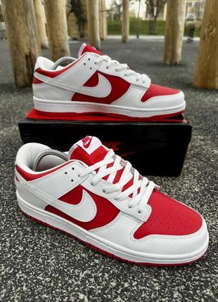 Кроссовки nike sb dunk (белые и красные)