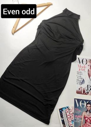 Платье женское короткое чёрное цвета с открытой спиной от бренда even odd xs