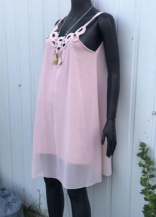 Літнє плаття рожеве на підкладці