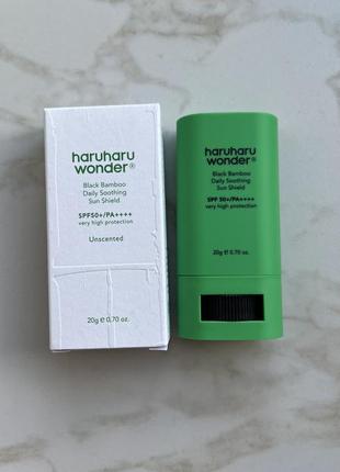 Сонцезахисний стік haruharu wonder black bamboo daily soothing sun shield spf50+